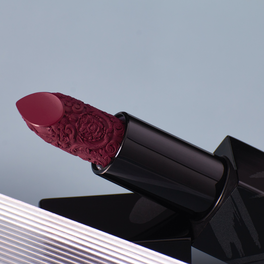 Dark purple plum lipstick