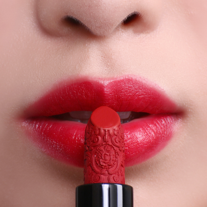 Bright red lipstick for white skin